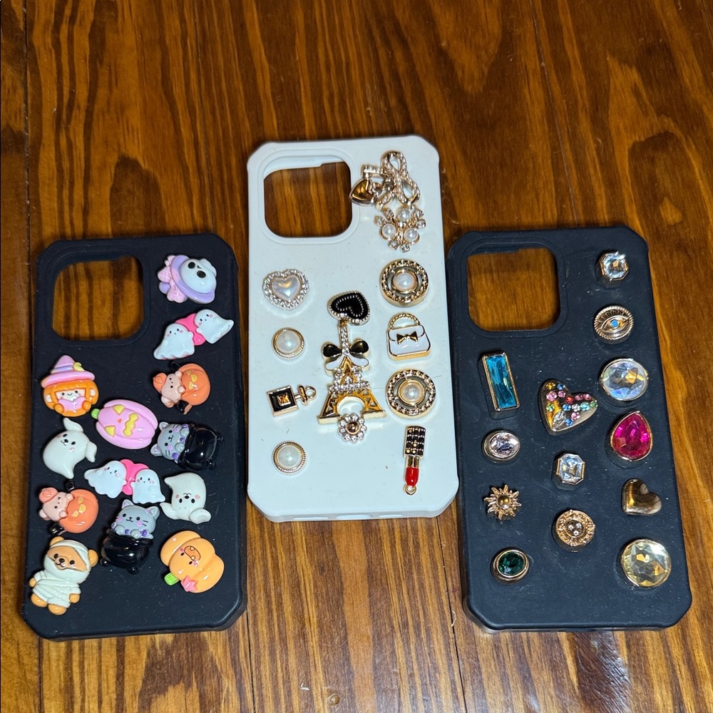 Artikl iPhone 15 Pro Max Case Bundle Decorative Phone Cases - Black and White